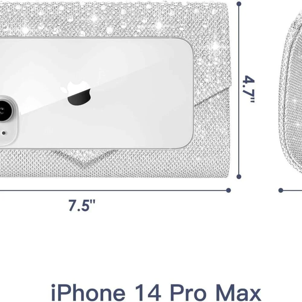 Women Evening Bag Clutch Rhinestone Envelope Party Purse Bridal Prom Gift